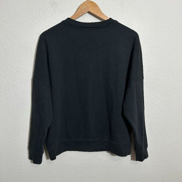 Madewell x Andrea Smith Sweatshirt S Black Floral Oversized Crewneck - Picture 3 of 6